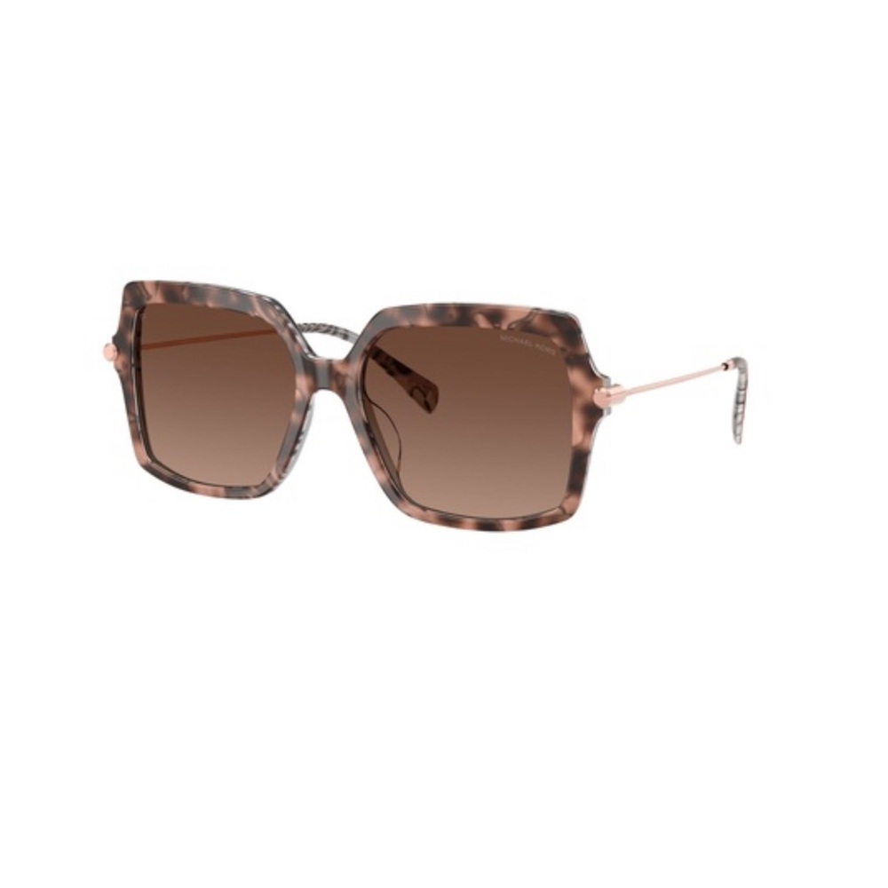 Michael Kors QUOGUE Square Pink Tortoise Sunglasses with Gradient Lenses New